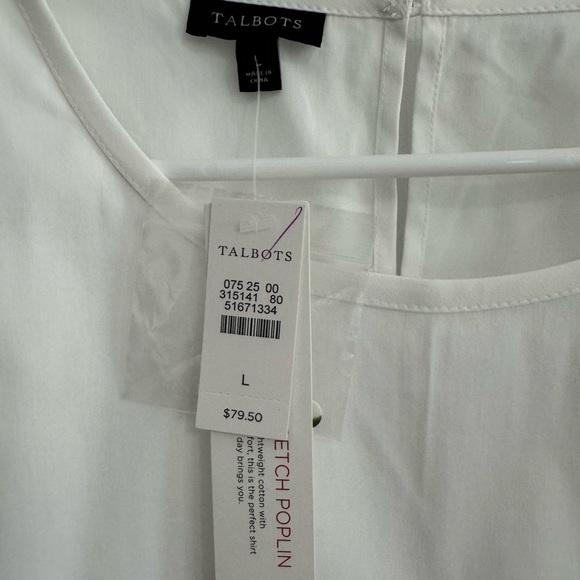 Talbots long sleeve white blouse - Picture 2 of 4